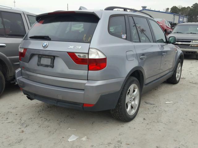 WBXPC93457WF11791 - 2007 BMW X3 3.0SI SILVER photo 4