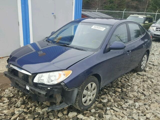 KMHDU4BD0AU966237 - 2010 HYUNDAI ELANTRA BL BLUE photo 2