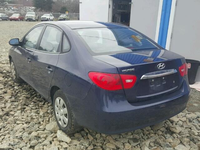 KMHDU4BD0AU966237 - 2010 HYUNDAI ELANTRA BL BLUE photo 3