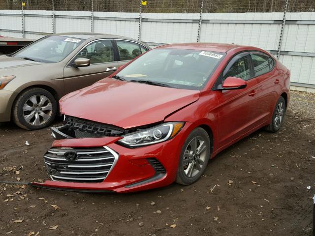 5NPD84LF5HH125219 - 2017 HYUNDAI ELANTRA SE RED photo 2