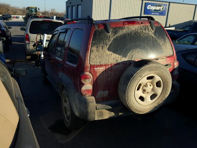 1J4GK48K97W541796 - 2007 JEEP LIBERTY SP RED photo 3