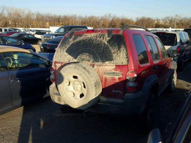 1J4GK48K97W541796 - 2007 JEEP LIBERTY SP RED photo 4