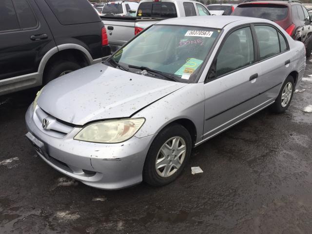 2HGES16315H534748 - 2005 HONDA CIVIC DX V GRAY photo 2