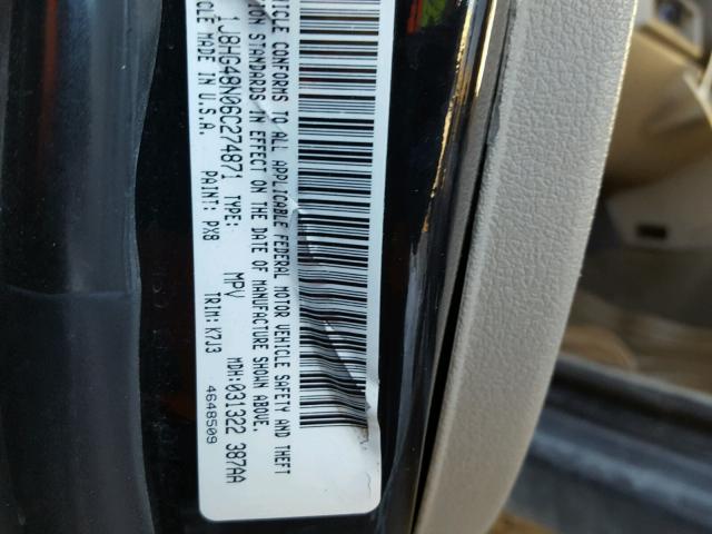 1J8HG48N06C274871 - 2006 JEEP COMMANDER BLACK photo 10