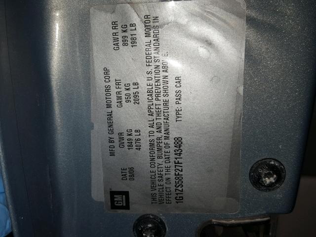 1G1ZS58F27F143488 - 2007 CHEVROLET MALIBU LS Boz foto 10