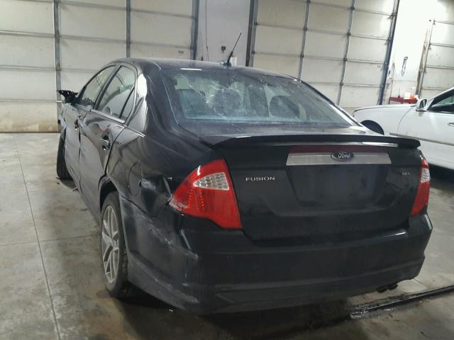 3FAHP0JA5CR186165 - 2012 FORD FUSION SEL BLACK photo 3