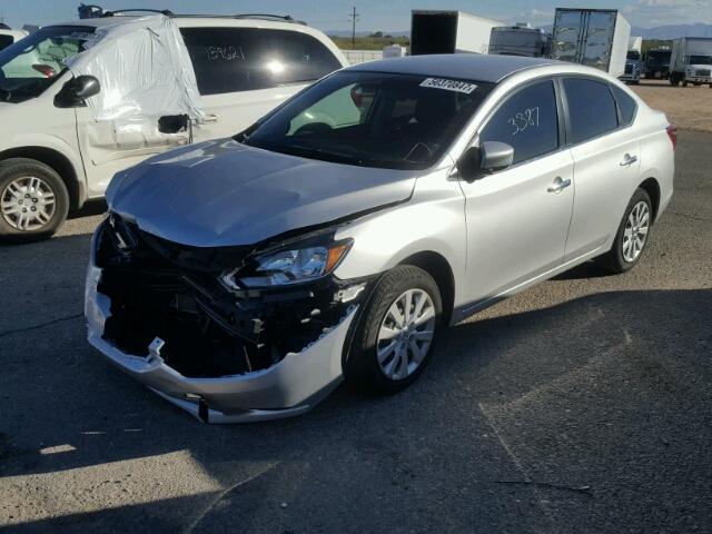 3N1AB7AP3HY388929 - 2017 NISSAN SENTRA S SILVER photo 2