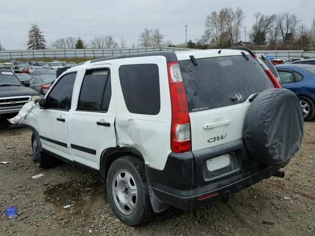 JHLRD78516C011636 - 2006 HONDA CR-V LX WHITE photo 3