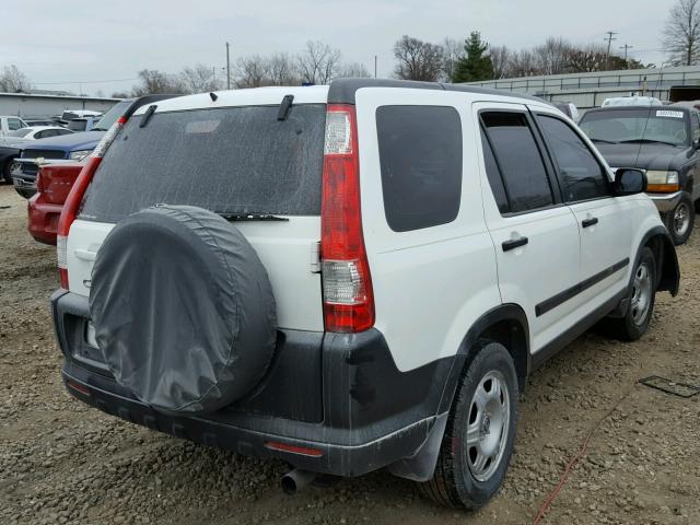 JHLRD78516C011636 - 2006 HONDA CR-V LX WHITE photo 4