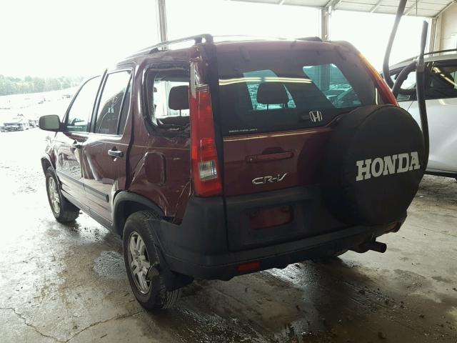 SHSRD78804U204344 - 2004 HONDA CR-V EX MAROON photo 3