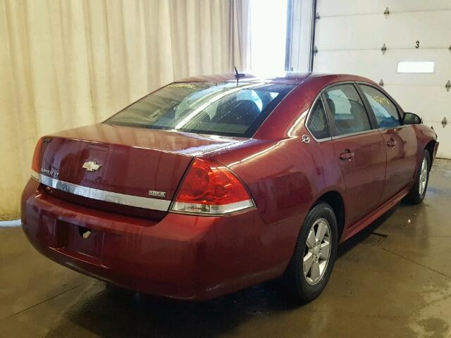 2G1WT57K591100319 - 2009 CHEVROLET IMPALA 1LT RED photo 4