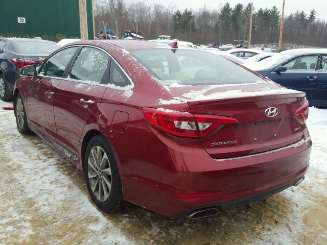 5NPE34AF8FH087374 - 2015 HYUNDAI SONATA SPO 栗色 照片 3