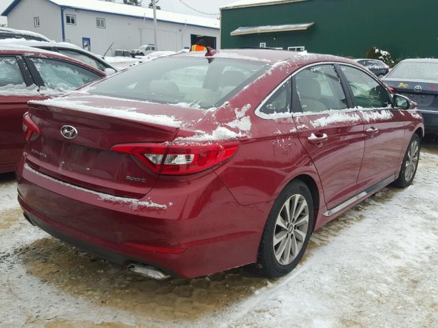 5NPE34AF8FH087374 - 2015 HYUNDAI SONATA SPO MAROON photo 4