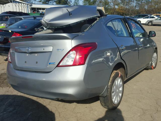 3N1CN7AP0EK456456 - 2014 NISSAN VERSA S GRAY photo 4