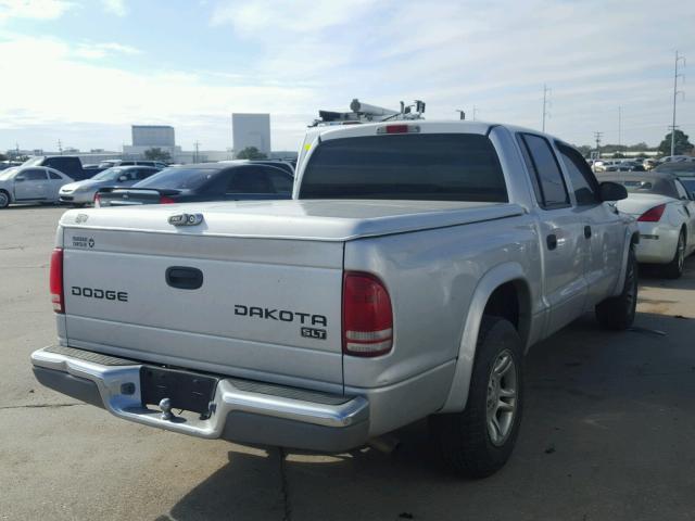 1D7HL48N03S315719 - 2003 DODGE DAKOTA QUA SILVER photo 4