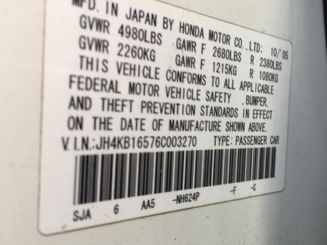 JH4KB16576C003270 - 2006 ACURA RL Ağ foto 9