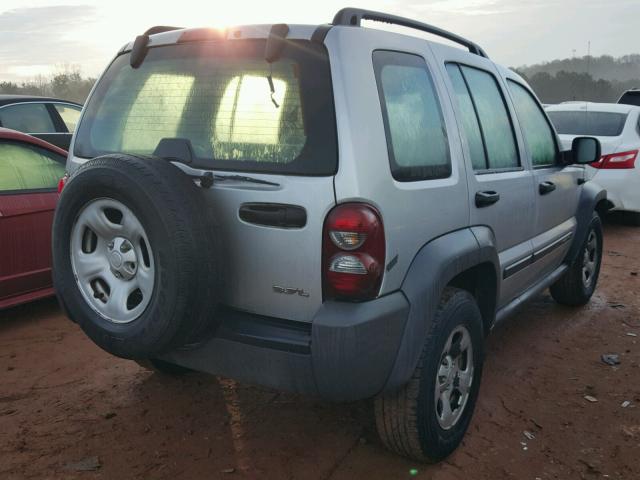 1J4GK48K67W507136 - 2007 JEEP LIBERTY SP SILVER photo 4