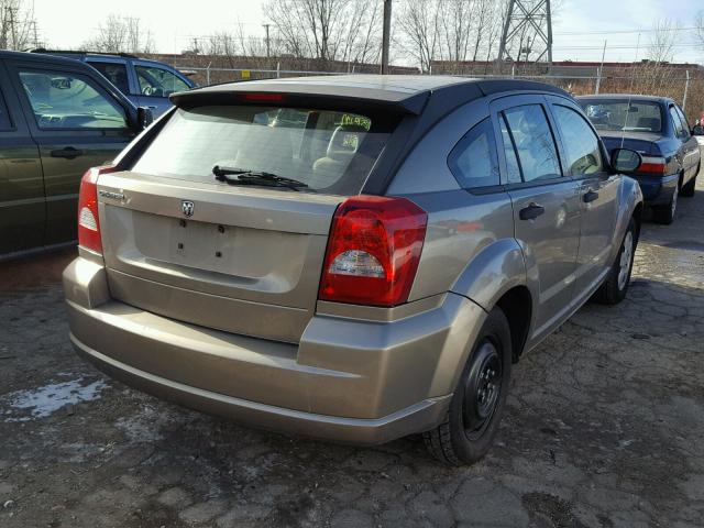 1B3HB28B27D301730 - 2007 DODGE CALIBER TAN photo 4