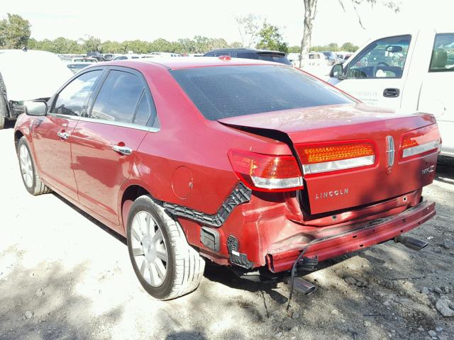 3LNHL2GC6BR767243 - 2011 LINCOLN MKZ წითელი ფოტო 3
