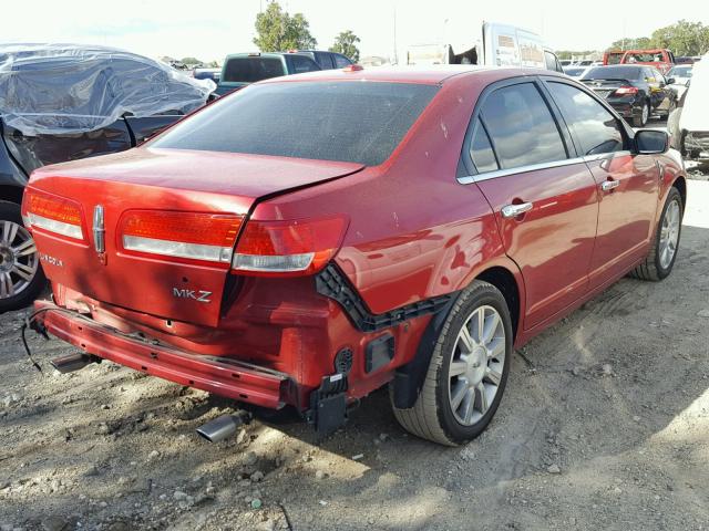 3LNHL2GC6BR767243 - 2011 LINCOLN MKZ RED photo 4