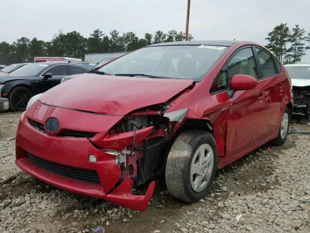 JTDKN3DU5A0127322 - 2010 TOYOTA PRIUS MAROON photo 2