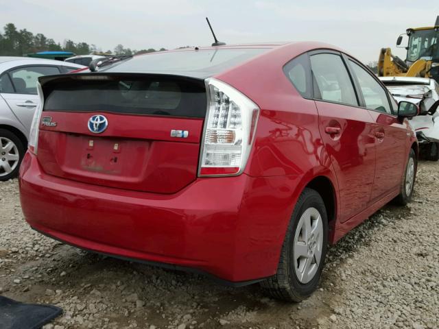 JTDKN3DU5A0127322 - 2010 TOYOTA PRIUS MAROON photo 4