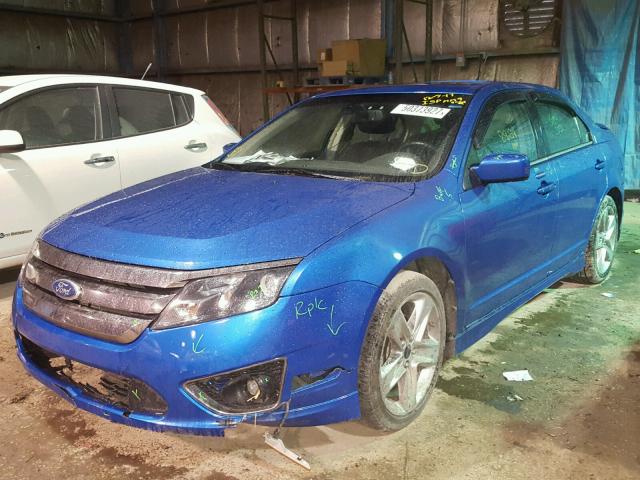 3FAHP0KC1BR105788 - 2011 FORD FUSION SPO BLUE photo 2