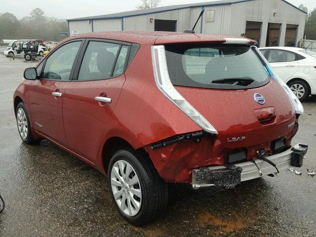 1N4AZ0CP2DC416449 - 2013 NISSAN LEAF S RED photo 3