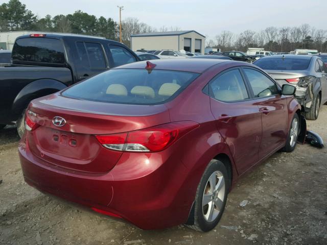 5NPDH4AE1DH394371 - 2013 HYUNDAI ELANTRA GL BURGUNDY photo 4