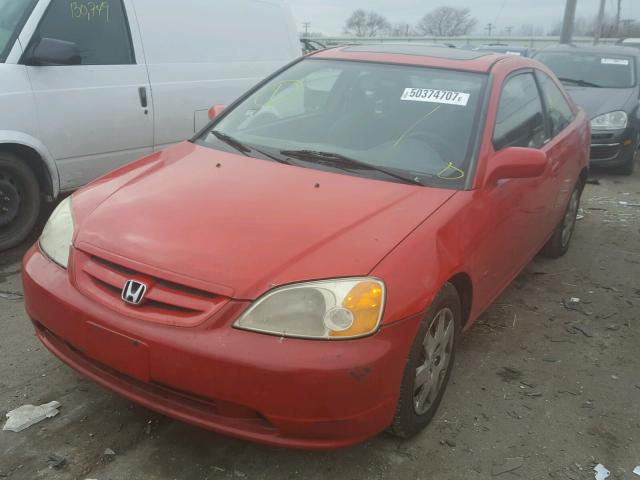 1HGEM22902L078671 - 2002 HONDA CIVIC EX RED photo 2