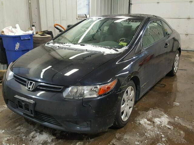 2HGFG12698H543353 - 2008 HONDA CIVIC LX BLACK photo 2