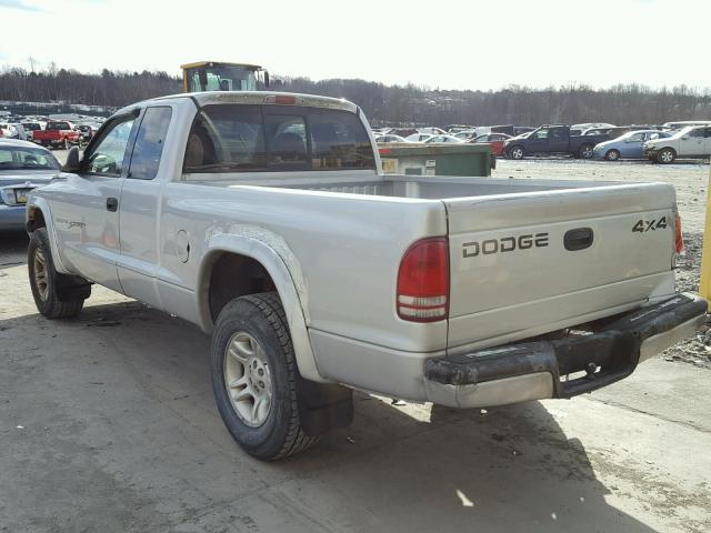 1B7GG22N41S196299 - 2001 DODGE DAKOTA SILVER photo 3