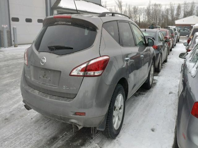 JN8AZ1MW4BW150549 - 2011 NISSAN MURANO S GRAY photo 4