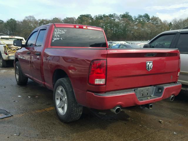 1C6RD6FTXCS212016 - 2012 DODGE RAM 1500 S MAROON photo 3