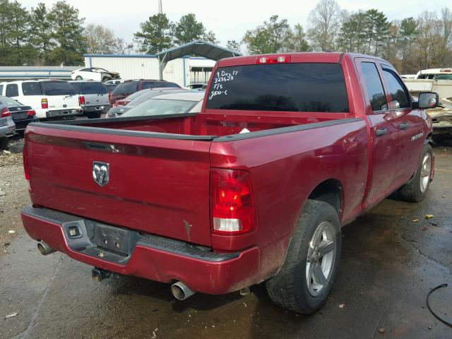 1C6RD6FTXCS212016 - 2012 DODGE RAM 1500 S MAROON photo 4