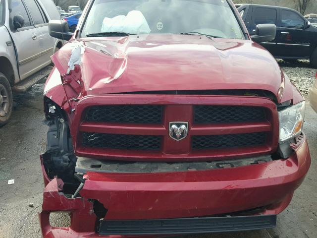 1C6RD6FTXCS212016 - 2012 DODGE RAM 1500 S MAROON photo 9