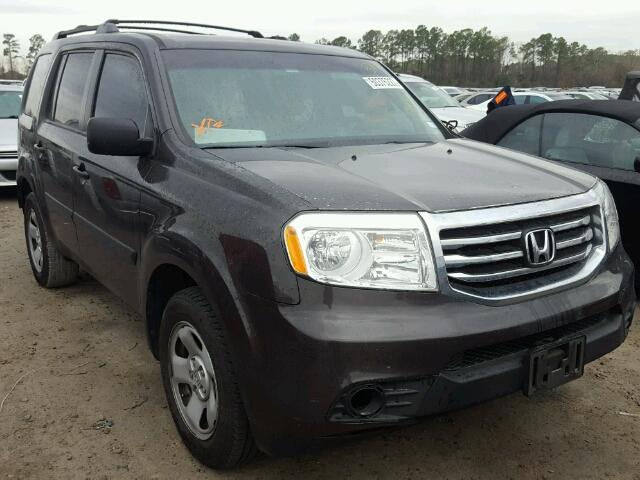 5FNYF3H22DB037504 - 2013 HONDA PILOT LX GRAY photo 1