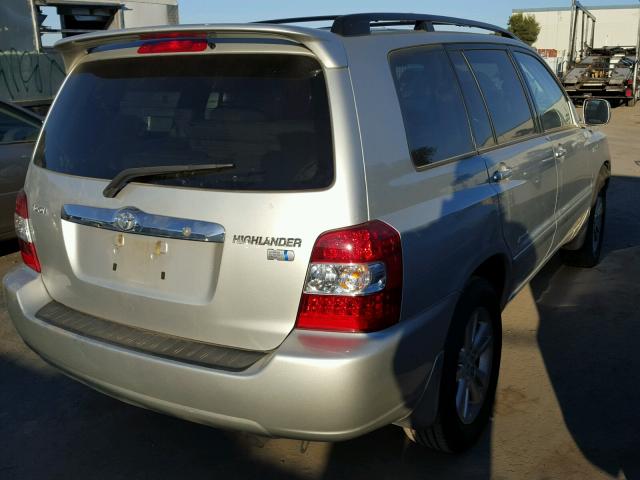 JTEDW21A160015128 - 2006 TOYOTA HIGHLANDER SILVER photo 4