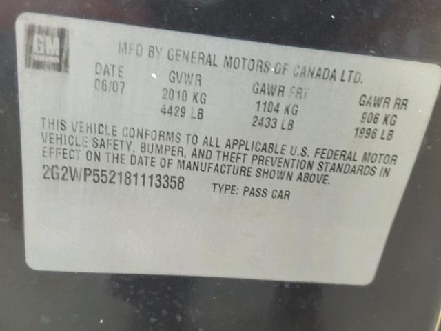 2G2WP552181113358 - 2008 PONTIAC GRAND PRIX 黑色 照片 10