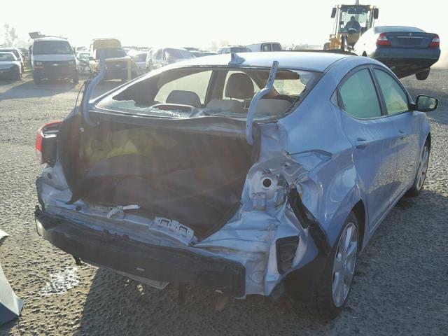 KMHDH4AEXDU512404 - 2013 HYUNDAI ELANTRA GL BLUE photo 4