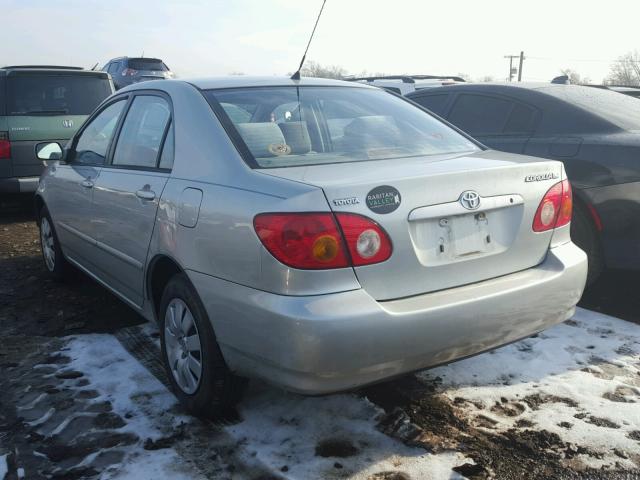 2T1BR38E54C190423 - 2004 TOYOTA COROLLA CE SILVER photo 3