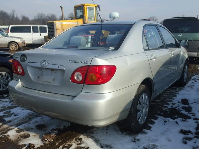 2T1BR38E54C190423 - 2004 TOYOTA COROLLA CE SILVER photo 4