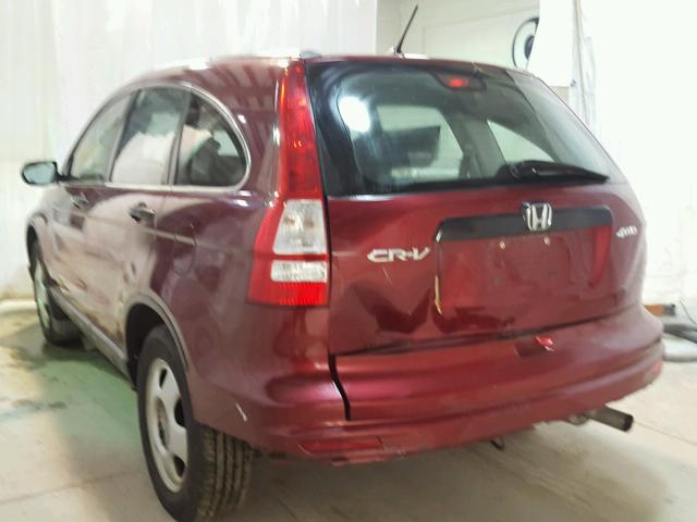 5J6RE4H35BL044196 - 2011 HONDA CR-V LX RED photo 3