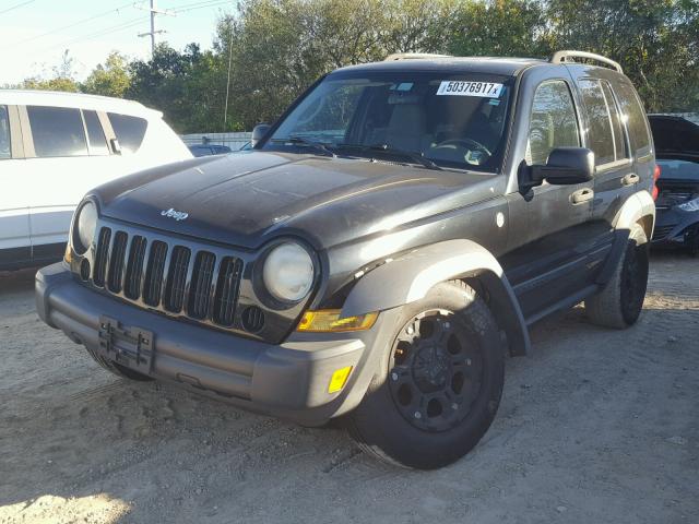 1J4GL48K37W523484 - 2007 JEEP LIBERTY SP BLACK photo 2