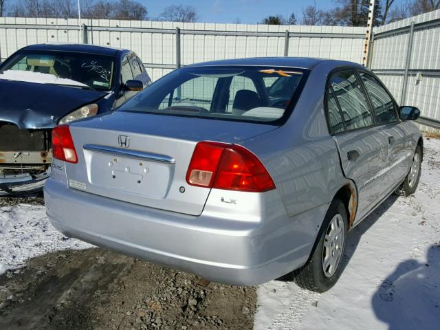 2HGES16541H601497 - 2001 HONDA CIVIC LX SILVER photo 4