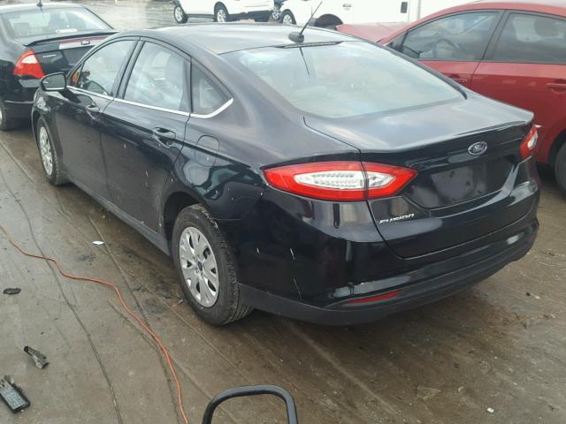 3FA6P0G72ER349330 - 2014 FORD FUSION S BLACK photo 3