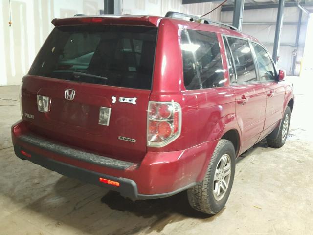 5FNYF18676B004976 - 2006 HONDA PILOT EX MAROON photo 4