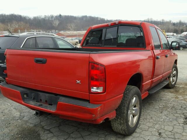 1D7HU18D54J273803 - 2004 DODGE RAM 1500 S RED photo 4