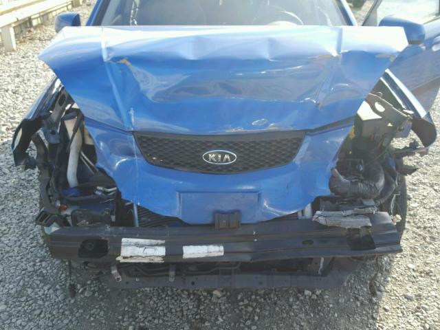 KNADE223696533614 - 2009 KIA RIO BASE BLUE photo 7