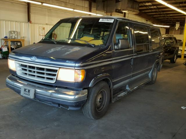 1FDEE14H6THB09786 - 1996 FORD ECONOLINE BLUE photo 2